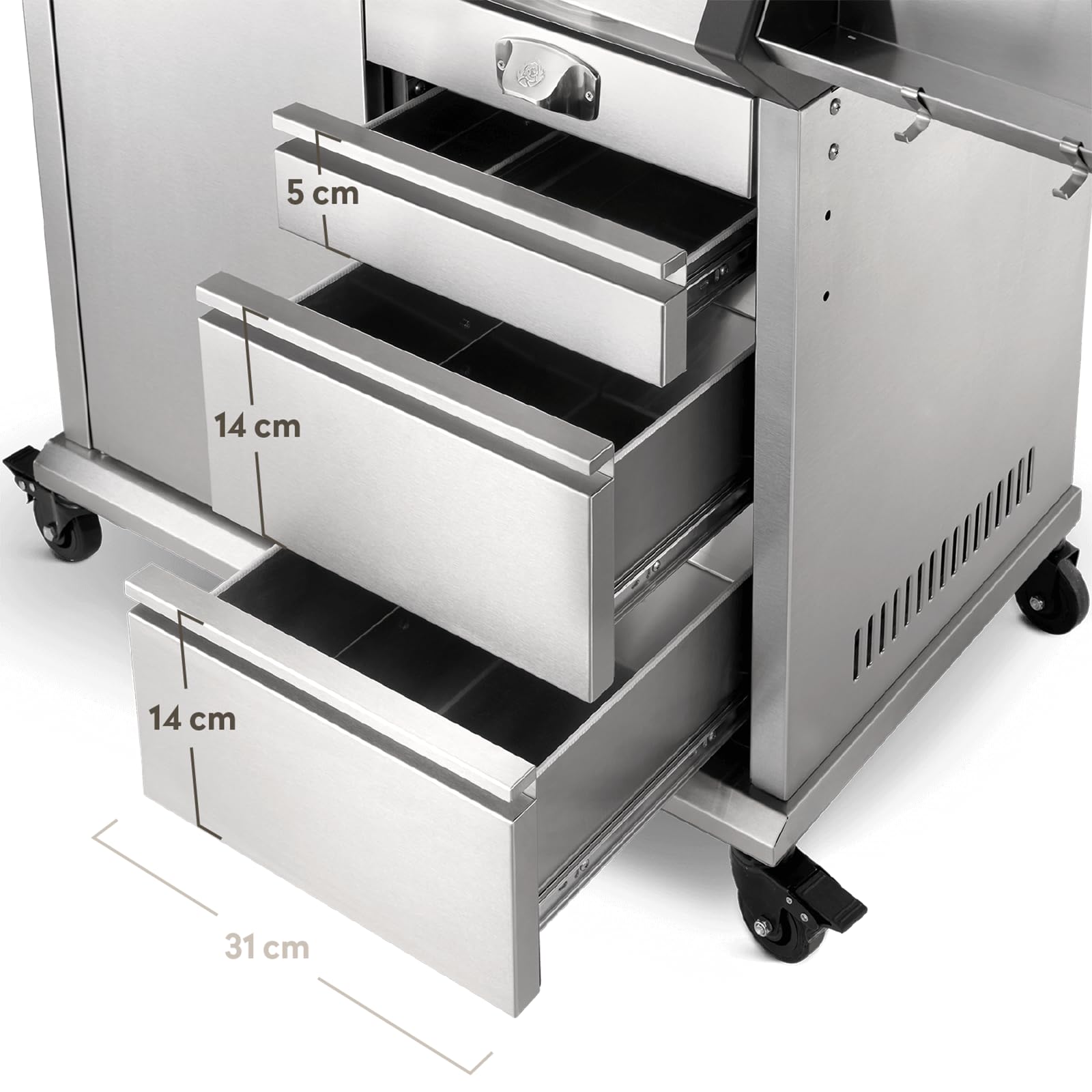 BURNHARD® 4-Brenner Gasgrill Edelstahl inkl. Heckbrenner, mit Gusseisen Grillrost & inkl. stabiler Abdeckhaube, Seitenkochfeld mit Infrarot Keramikbrenner - Big EARL 4