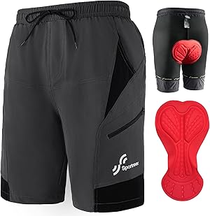 Sportneer MTB Radlerhose Herren Gepolsterte Radhose Herren Radlerhose 3D Gefüttert Mountainbike Radsport Sport Radfahren Outdoor