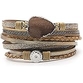 Long tiantian Leather Bracelets for Women Trendy Black Bracelet Cross Leather Wrap Bracelets Western Boho Jewelry Gifts