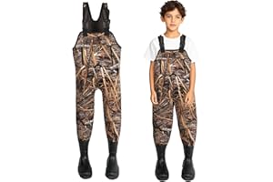 8 Fans Hunting Waders for Kids, Neoprene Youth Fishing Waders with Boot, Lightweight Chest Waders for Toddler Children