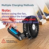 EasyAcc Handheld Fan Portable USB Fan 180° Foldable 3 Speeds 10H Battery view 2