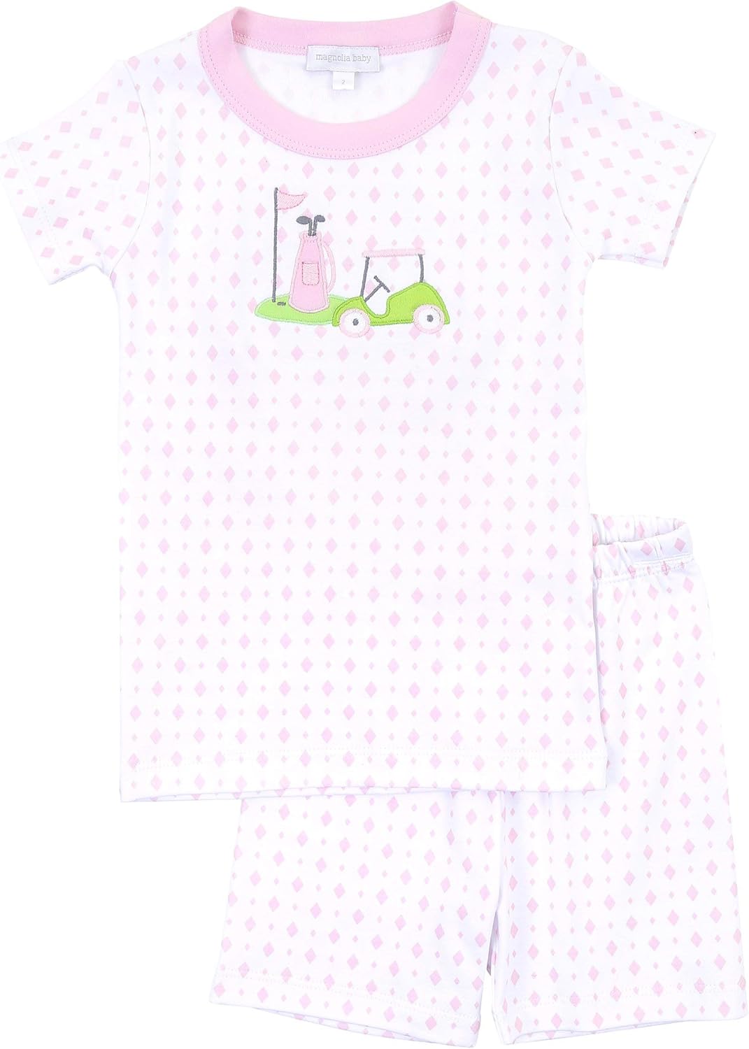 Magnolia Baby Baby Girl Putting Around Applique Short Pajama Pink