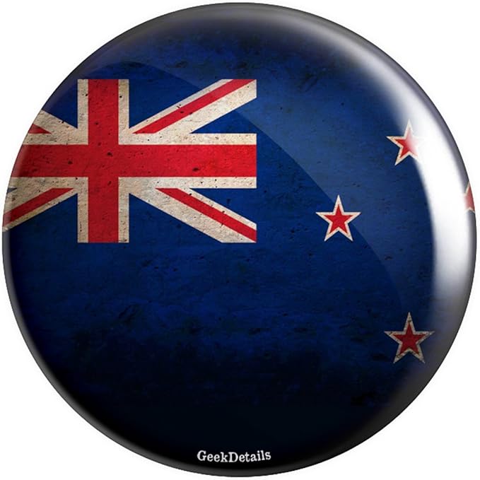 Geek Details New Zealand Flag 2.25" Pinback Button Clothing