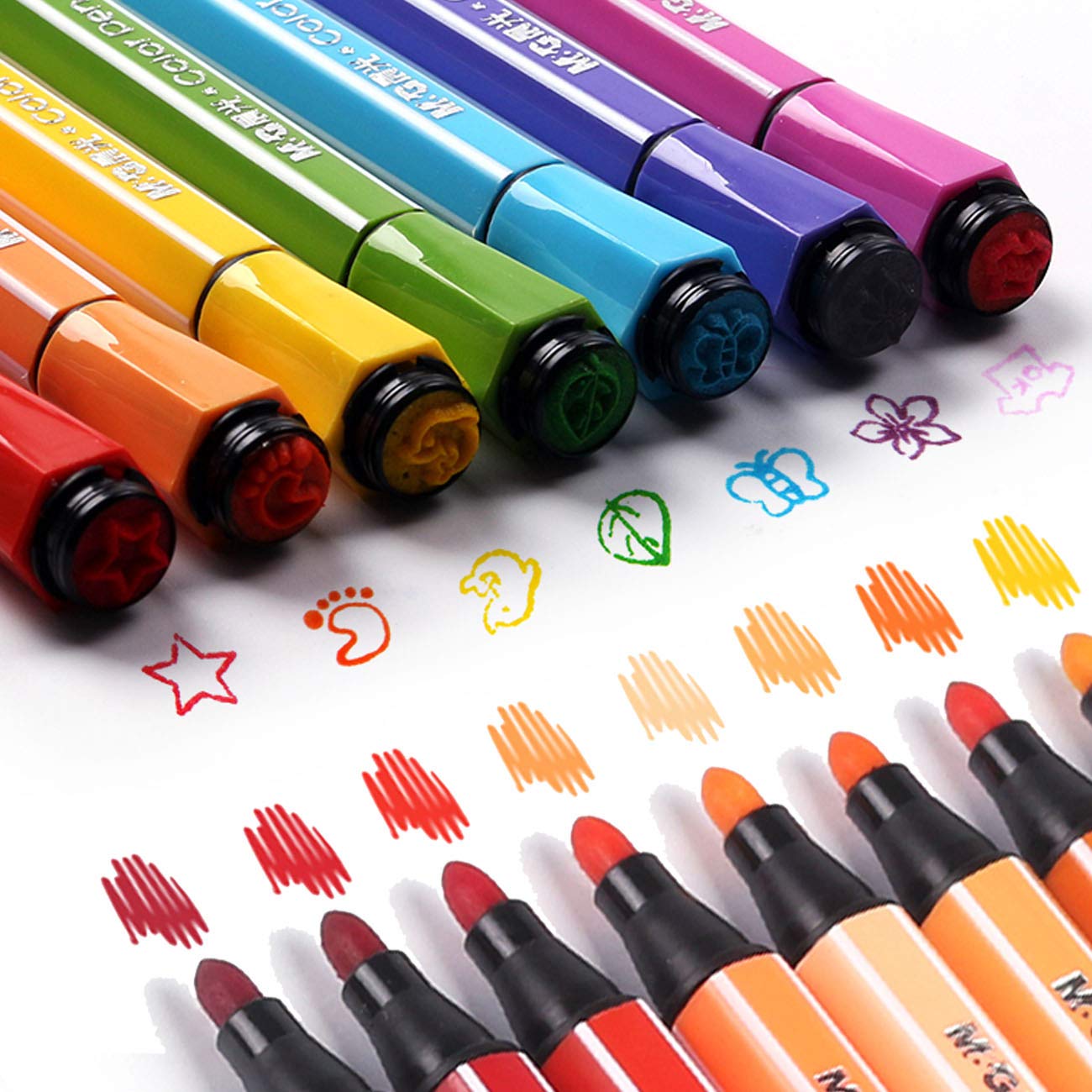 Magicdo 24 colori penne ad acquerello con timbri ...