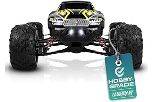 LAEGENDARY 1:16 Scale 4x4 Off-Road RC Truck - Hobby Grade Brushed Motor RC Car with 2 Batteries, Waterproof Fast Remote Control Car for Adults