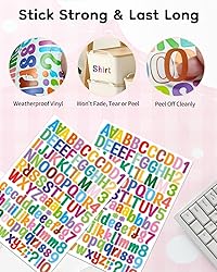 Uniclife 10 Sheets Letter Stickers, 1260 Pcs