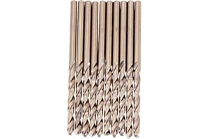 Drill Bit Set, 10Pcs 1/8 Inch(3.2mm) HSS Twist Drill Bit Set Stainless Steel M35 HSS-CO Metal Drill Bit Set for Hard Metal Ca