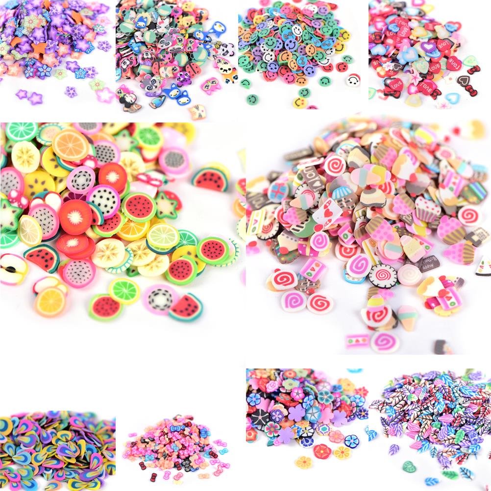 2500pcs Assorted color & 3D Patterns Nail Art Slices Fimo ...