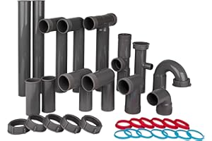 COLDDD Universal 1-1/2" Kitchen Sink Drain Kit with P-Trap – Complete Plumbing Repair Kit for Most Kitchen Sinks, Includes Pipe Connectors & Installation Accessories, Easy DIY Installation