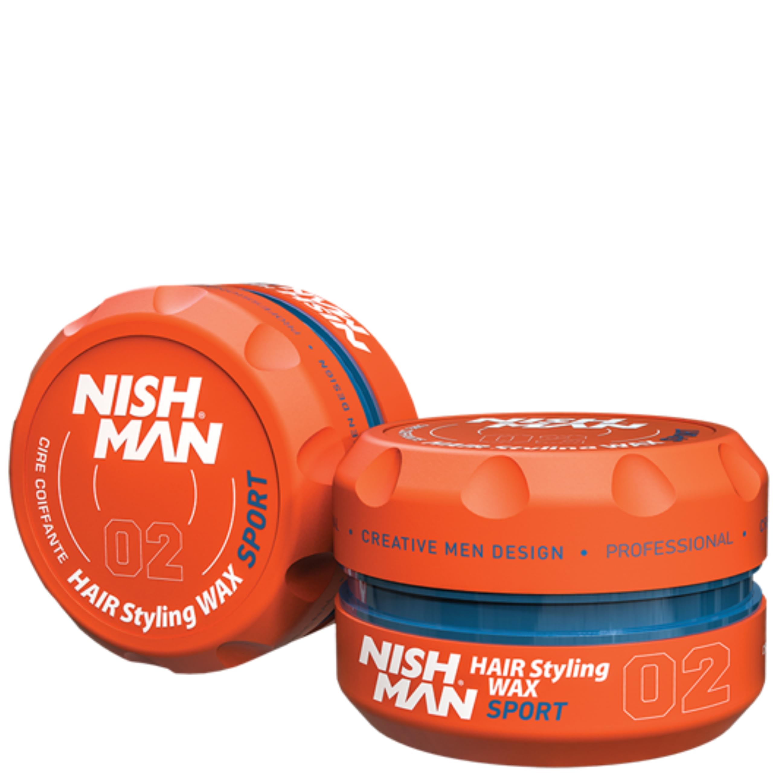 NISHMAN Hair Styling Wax for Men 02 - Sport 150g - Tropical Fruit Scent - Natural Shine Look - Strong Hold - Mens Hair Gel Aqua Wax- Long-Lasting Control and Definition