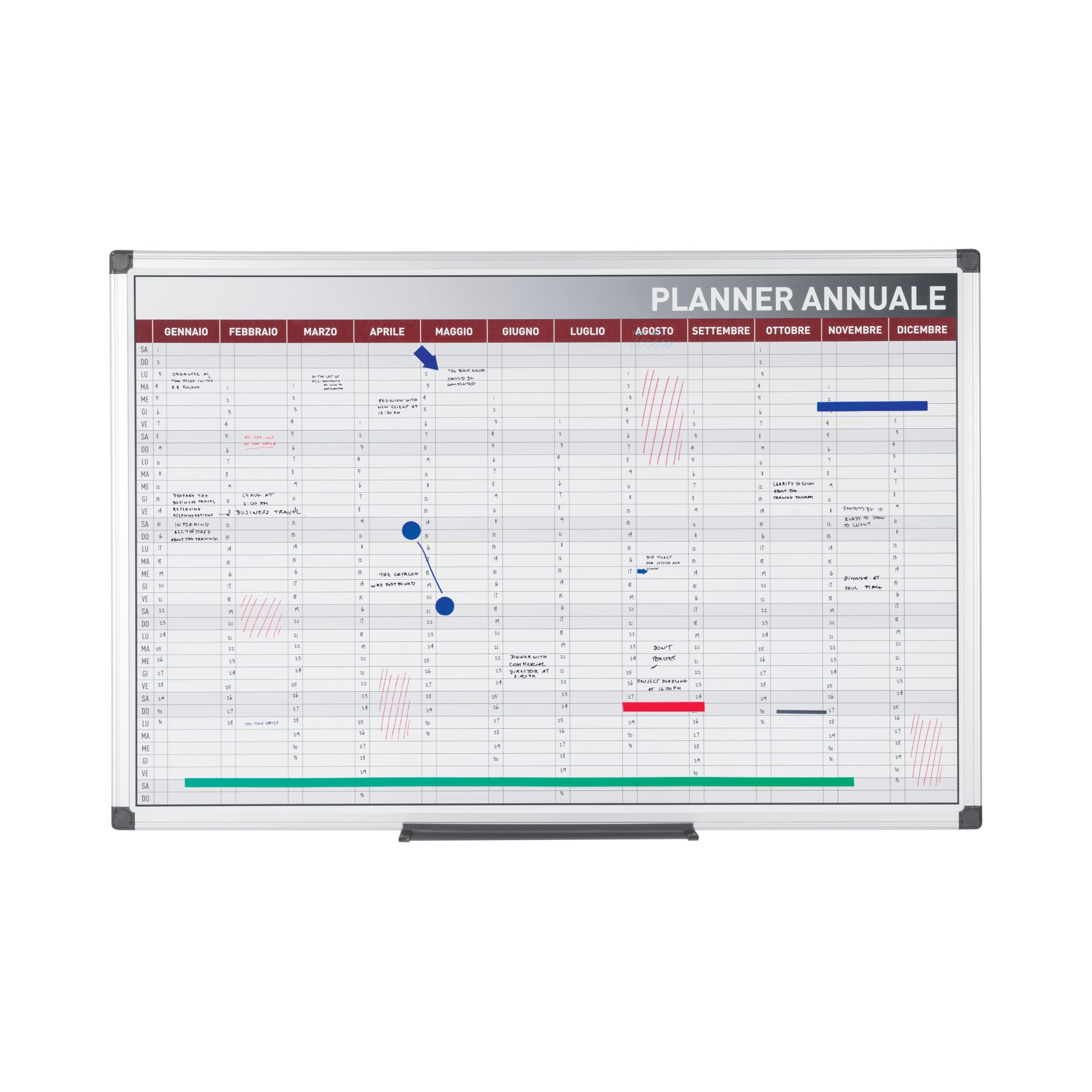 BI-OFFICE Magnetic Planning Wash 52 Weeks 90 x 60 cm