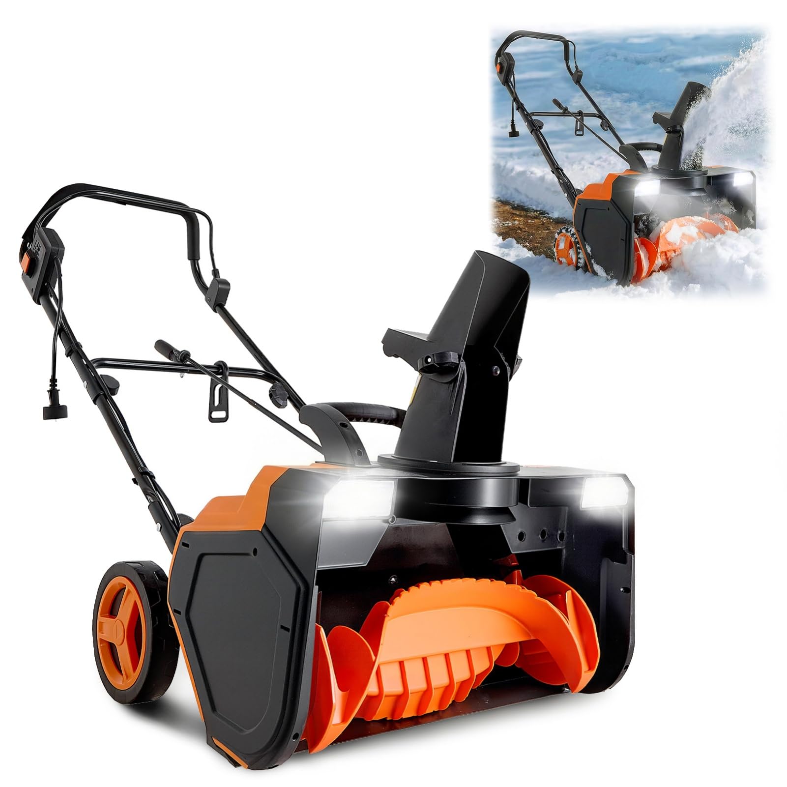 View 1 of ***(PARTS ONLY-SELLING AS IS)*** VEVOR Electric Snow Blower, 23 inch 15A Corded Snow Thrower with Dual LED Headlights & 180° Rotating Chute, 25FT Throwing Distance, 12" Depth Clearing, Walk-Behind Snowblower for Driveway Sidewalk ***(SOME SCUFFS/SCRATCH