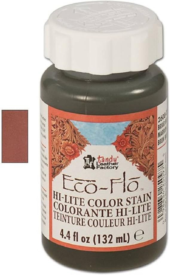 EcoFlo HiLite Stain 4 Oz Briar Brown Leather Dye Colour Leathercraft