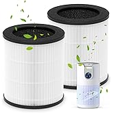 2 Pack M03 Replacement Filter Only Compatible with MOOKA M03 & B-D03 Air Purifier, Efficient Air Filter, 3-in-1 Pre-Filter, HEPA Filter, High-Efficiency Activated Carbon Filter Filtration System
