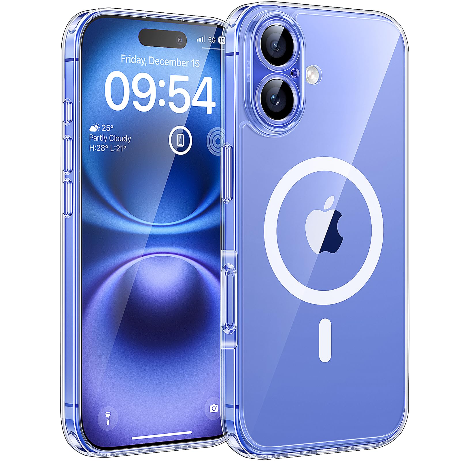 TOCOL Magnetic for iPhone 16 Case 6.1-Inch, Fit for MagSafe, Upgraded [Full Camera Protection] [Never Yellowing] [14FT Military Grade Drop Tested] Military Shockproof Slim Phone Cover (Clear)