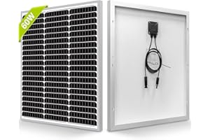 Newpowa 9BB 60W(Watt) Solar Panel High-Efficiency Monocrystalline 24V PV Module Designed for 24V Off Grid System, Charge Your 24V Battery of RV, Boat, Camper, Trailer, Gate Opener