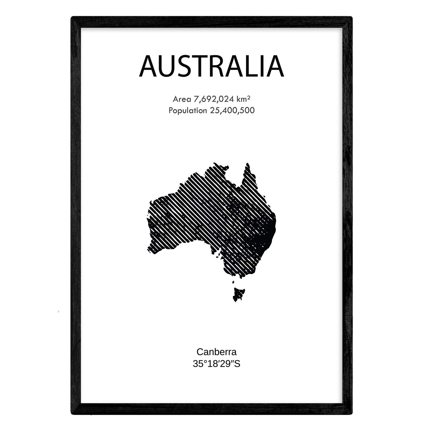 Nacnic Poster of Australia. Sheets of countries and continents. A3 size