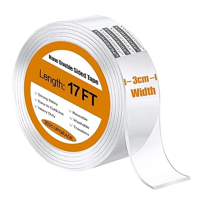 Buy Double Sided Tape Heavy Duty Multipurpose Removable Adhesive Transparent Grip Mounting Tape Washable Strong Sticky Nano Tape For Wall Carpet Photo Frame Poster Car Decor 17 Ft Online In Turkey B07y7rtg3q