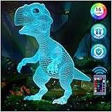 Dinosaur Toys Night Light for Kids,Stocking Stuffers On Christmas, Dinosaur Gifts 3D Night Lights for Boys, T Rex Lamp…