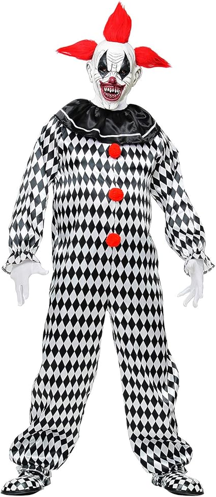 Adults Circus Clown - Black/White Costume Circus Fancy Dress Medium 40 ...