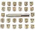 OwnMy Capital Letters Stamp Set, 1/2” / 13mm Alphabet Stamp Tools Set Leather Craft Stamping Tools Leather Art Craft Tool (13mm - 27pcs)