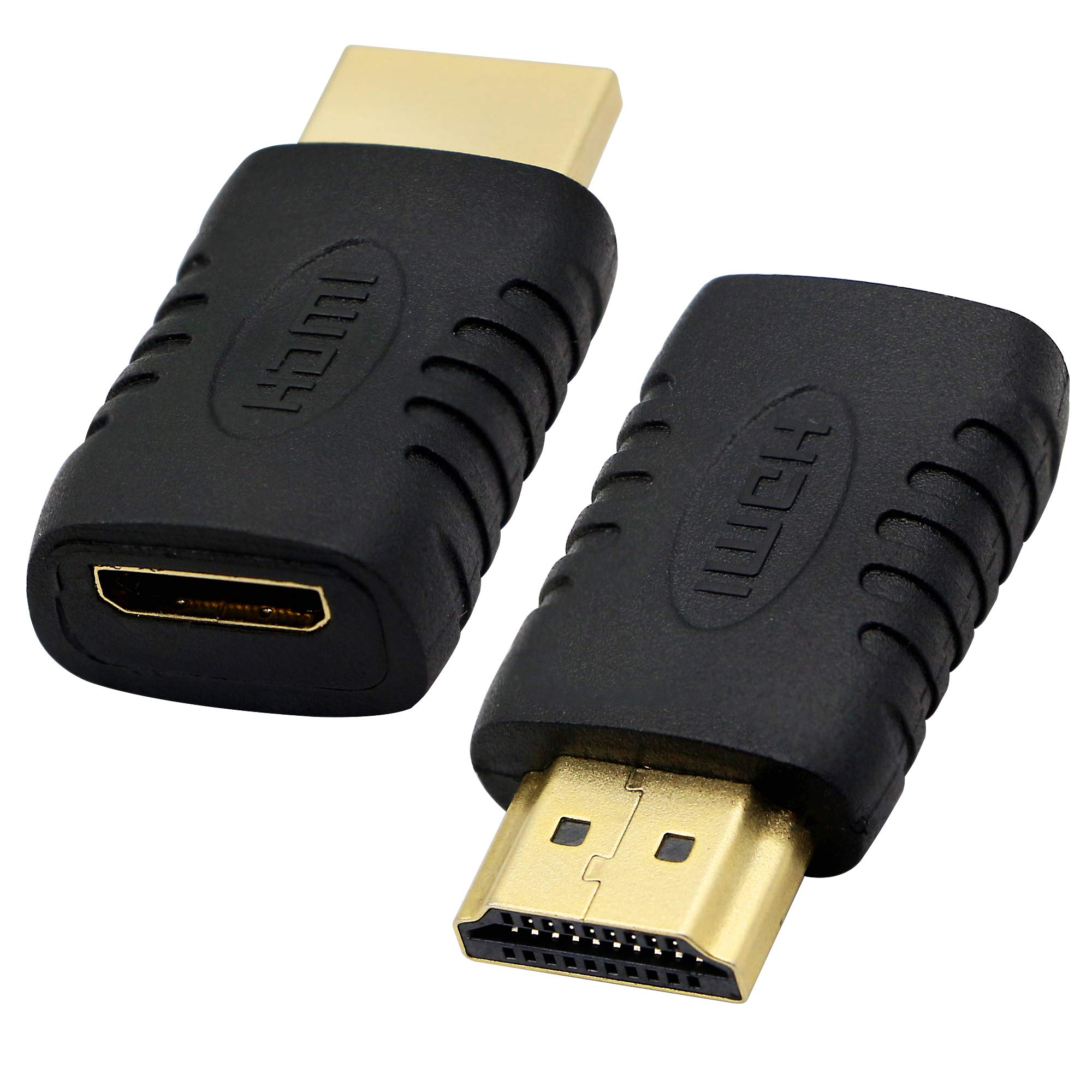 GINTOOYUN Mini HDMI Female to HDMI Male Adapter,Mini HDMI Type C to HDMI Type A Converter for Camera,Computer Graphics Card,Tablet, Etc-2PCS