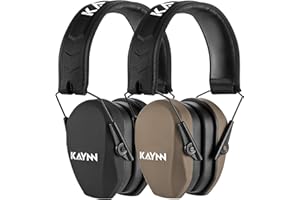 KAYNN 018 Shooting Range Ear Protection NRR 27dB, Adjustable Compact Noise Reducing Hearing Protection,Slim Shooting Earmuffs