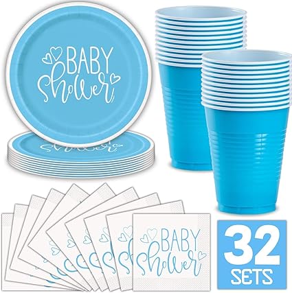 baby shower plates and napkins boy