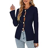 Kedera Women's Button Down Cardigan Sweaters Fall Slim Fit Coat Outerwear Long Sleeve Tops Casual Jackets
