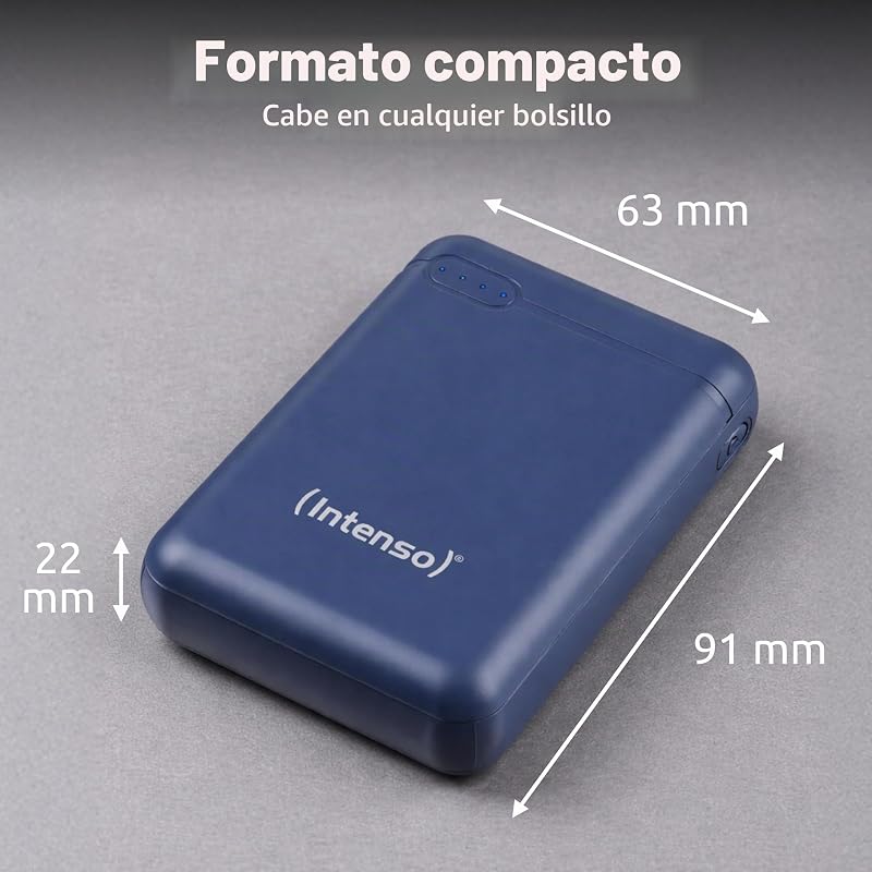 Carregador portátil Power Bank intenso XS10000, bateria externa (10000mAh, para smartphones, tablets e mais), azul
