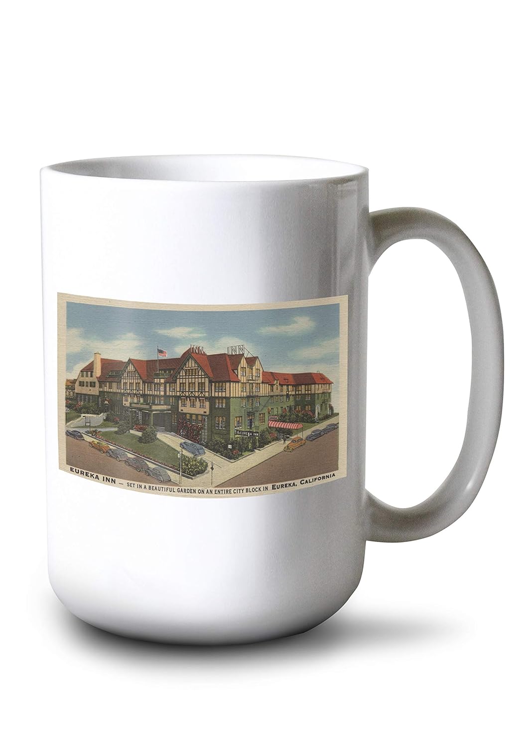 Lantern Press Eureka Inn Hotel View in Eureka, California (15oz White Ceramic Mug)