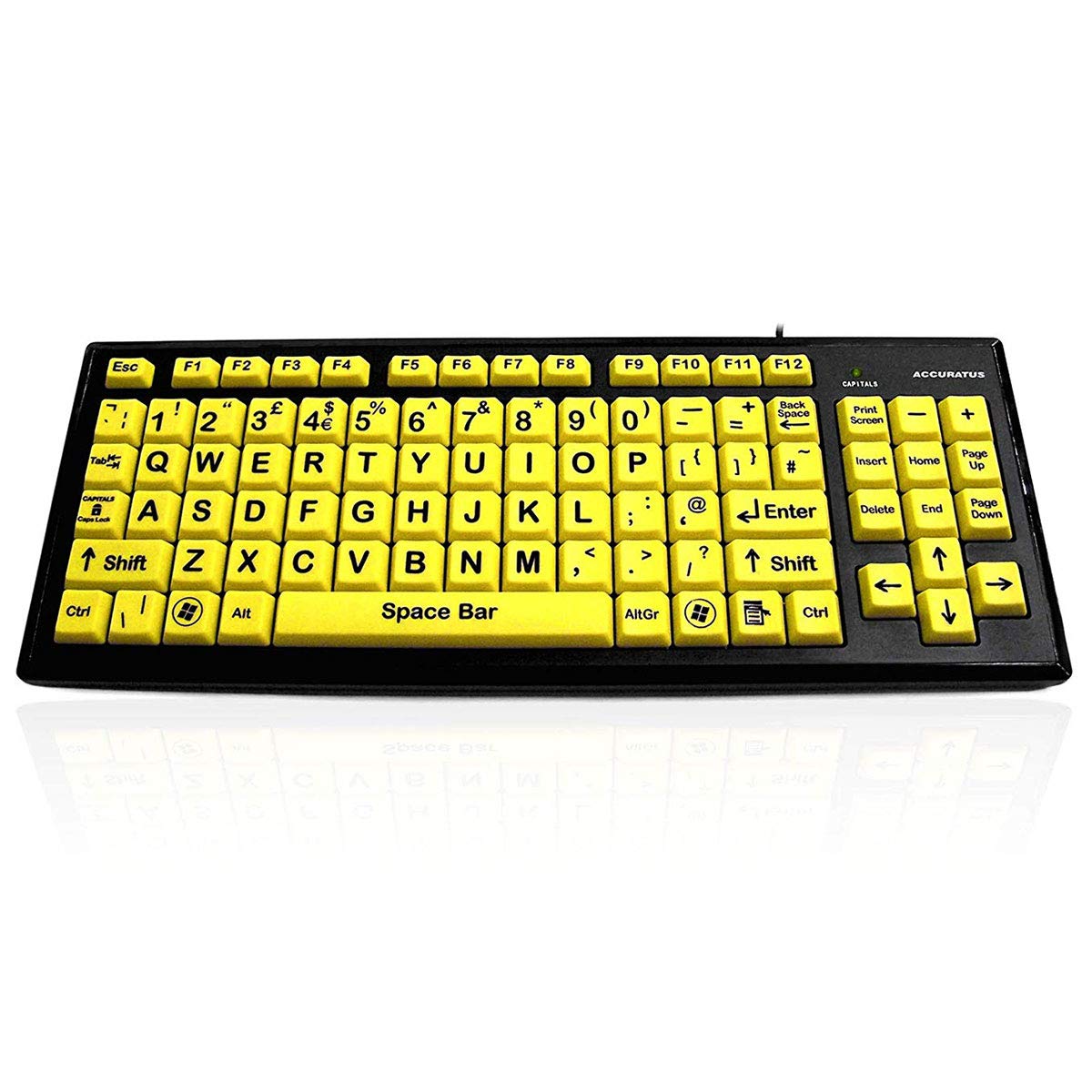 Accuratus Monster 2 FRENCH - USB High Visibility Visual Impairment Keyboard with Extra Large French Layout Keys & 2 Port USB Hub