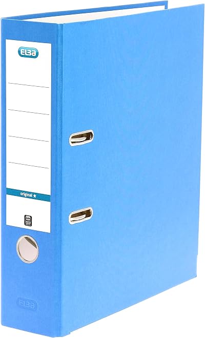 Elba A4 Lever Arch File 570 Sheet 80mm Spine Blue Durable Paperboard