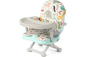 YOLEO Baby Booster Seat for Dining Table with Removable Tray, Adjustable Booster Seat Portable for Baby/Toddler Eating, Folda