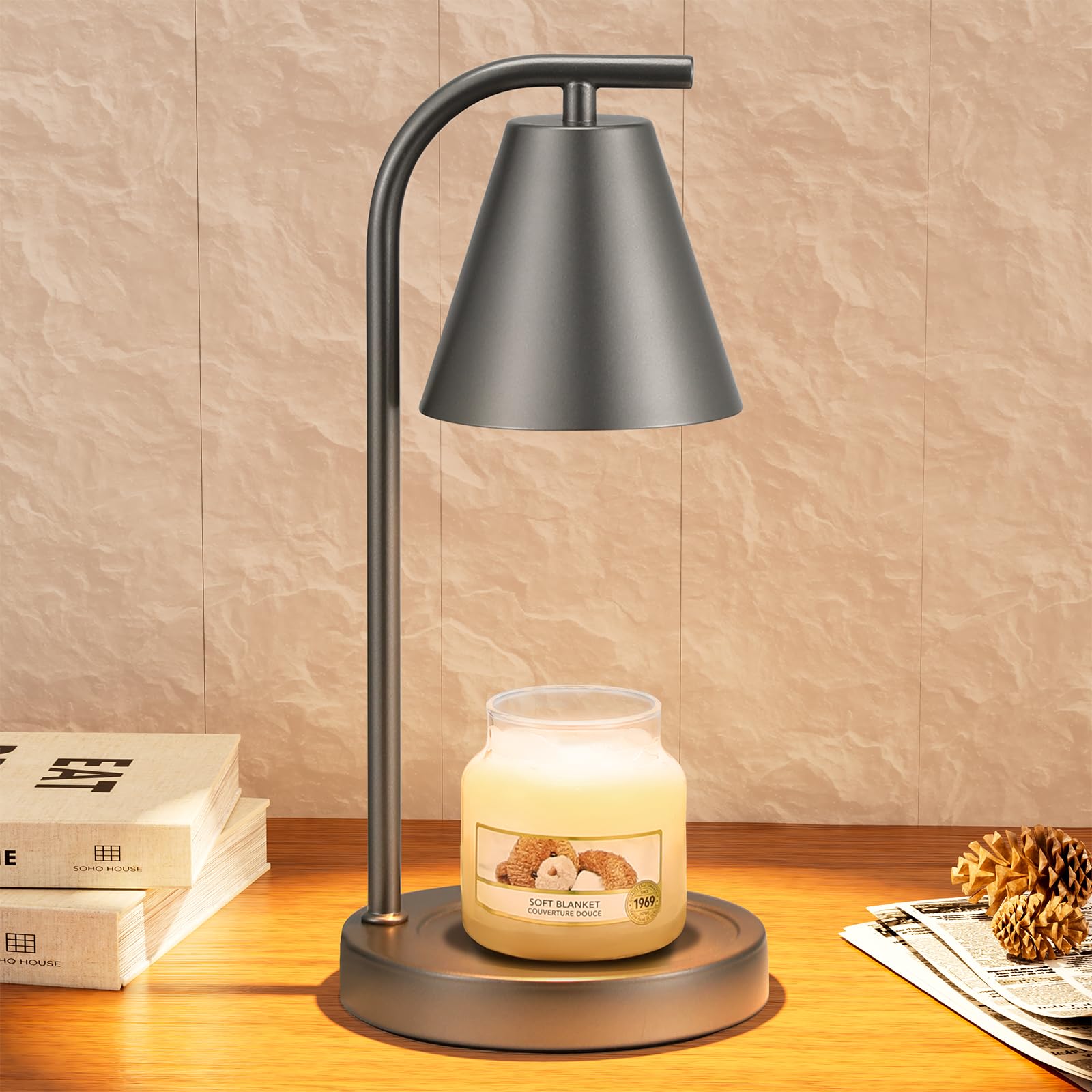 Photo 1 of *USED*
Grey Candle Warmer Lamp with Timer - Electric Candle Lamp for Scented Wax with 2 Bulbs - House Warming Gifts for Women