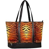 Laptop Tote Bag for Women 15.6 inch Leopard Cheetah Computer Briefcase Leather Shoulder Bag Handbag