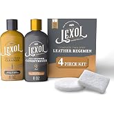 Lexol Leather Cleaner and Conditioner Kit for Furniture Car Interiors Shoes Handbags, leather cleaner and conditioner two-step system with 2 sponges, 8 oz each
