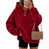 Zeagoo Hoodies for Women Casual Button Sweatshirt Oversized Fall Clothes | Fleece lined, hooded,Cozy Trendy Pullover Hoodies,Sweatshirts with Pockets For Fall &amp; Winter,Cozy Sweaters，Comfrt jackets