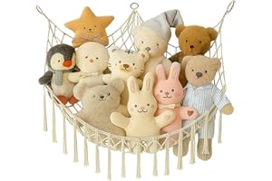 Stuffed Animal Hammock, 39.4''*39.4''*59'' Teddy Bear Hammock Stuffy Storage Plushie Net Corner, Hanging Organizer Stuffed An
