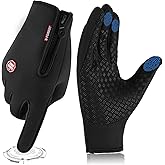 ActFun Winter Gloves, Anti Slip Touchscreen Gloves Windproof Cycling Gloves, Thermal Gloves Cold Weather Cycling Gloves for Men Women Walking Riding Driving