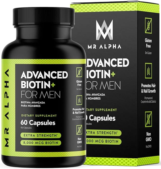 Amazon Com Mr Alpha Advanced Biotin Supplement For Men 8000mcg