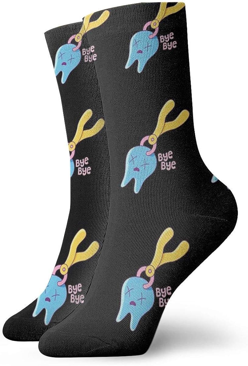 Lustige Socken für Zahnarzt mit gebrochenen Zähnen, niedliches Design
