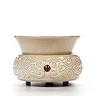 Hosley Hosley's Cream Ceramic Fragrance Candle Wax Warmer. Ideal for Spa and Aromatherapy. Use with Brand Wax Melts/Cubes, Essential Oils and Fragrance Oils O2