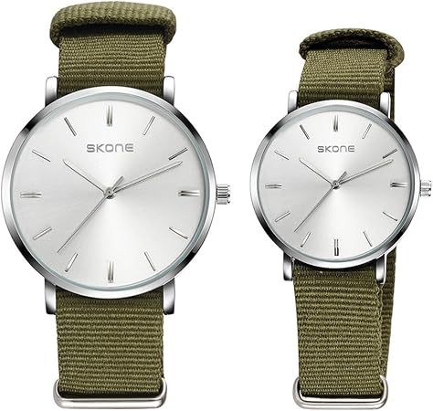 Pareja Reloj Correa De Nylon Casual Estudiante Reloj Ronda De ...