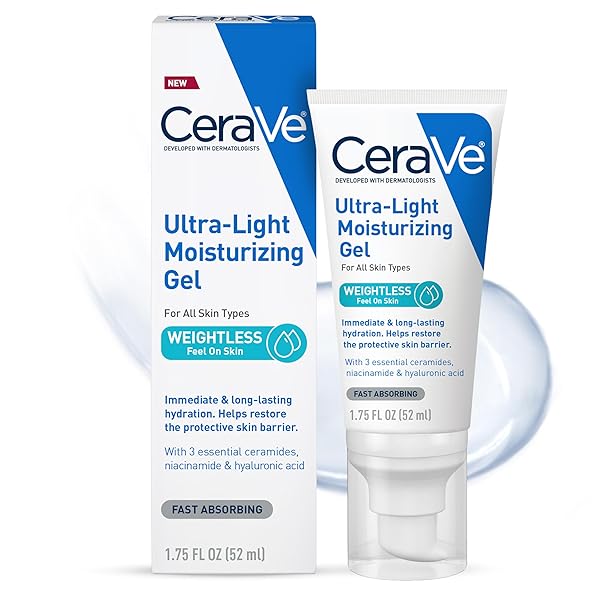 CERAVE ULTRA-LIGHT MOISTURIZING GEL, HYDRATING GEL FACE MOISTURIZER...