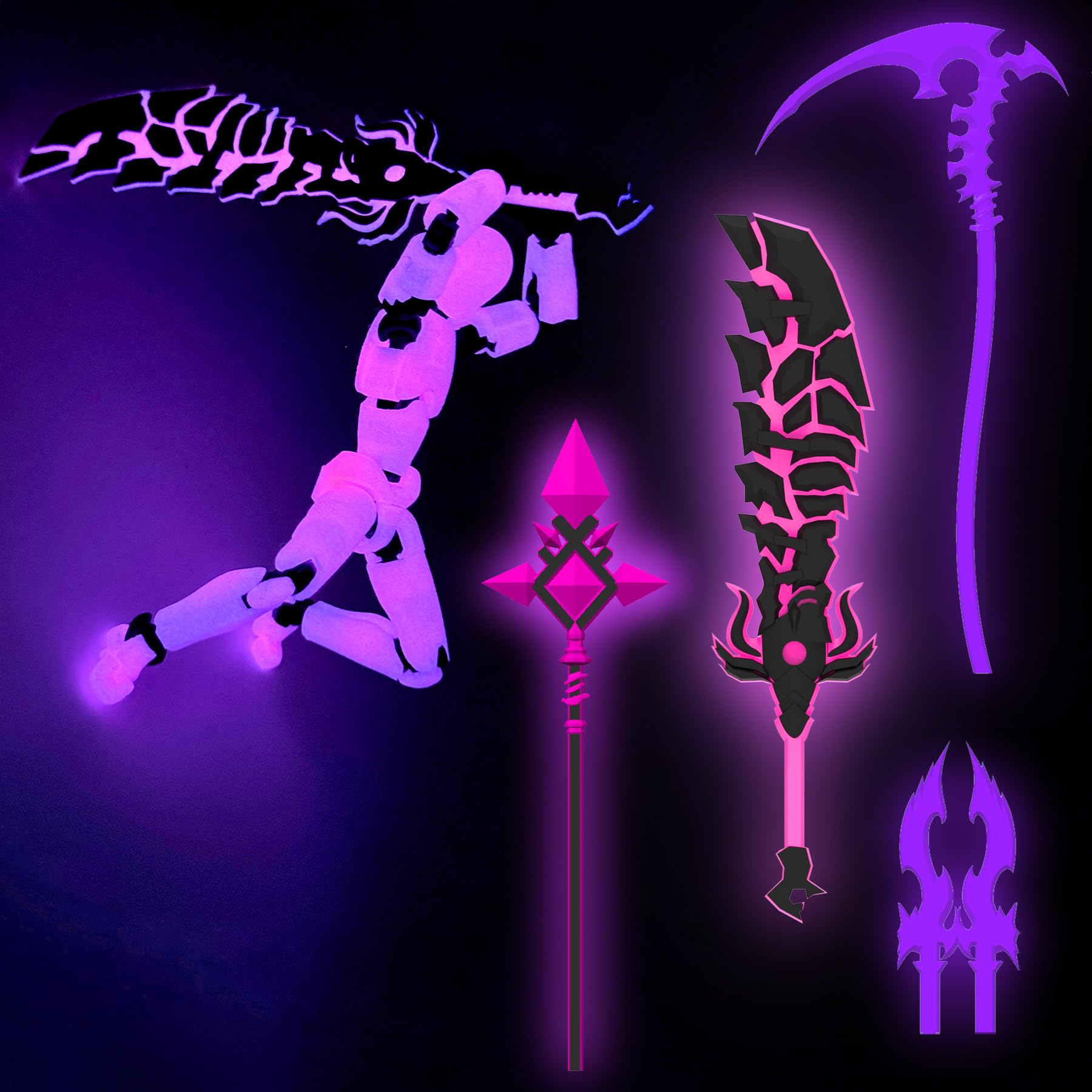Glowing Titan 13 Action Figure Set Already Assembled, T13 3D Printed Action Figures with Weapons Accessories T 13 Lucky Robo Dummy Nova 13 Action Figures, Figura de acción t13 (Rose Red)