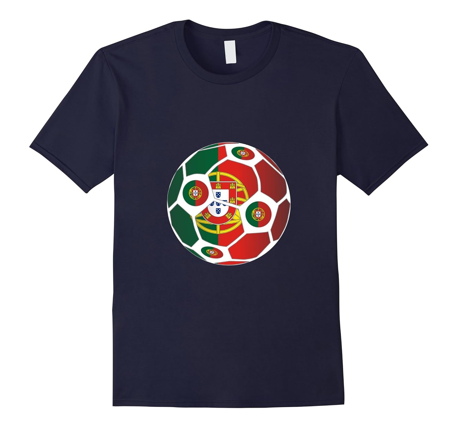 Portugal Flag Soccer Ball Men Women Team Fan TShirt-ANZ