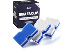 RAINIER SUPPLY CO RainierSupplyCo Boat Scuff Eraser - Magic Boat Erasers for Cleaning Seats, Hulls, & Interiors - Non-Toxic & Safe for Vinyl, Leather & Fiberglass Surfaces - Ideal for Pontoon and Marine Cleaning Kits