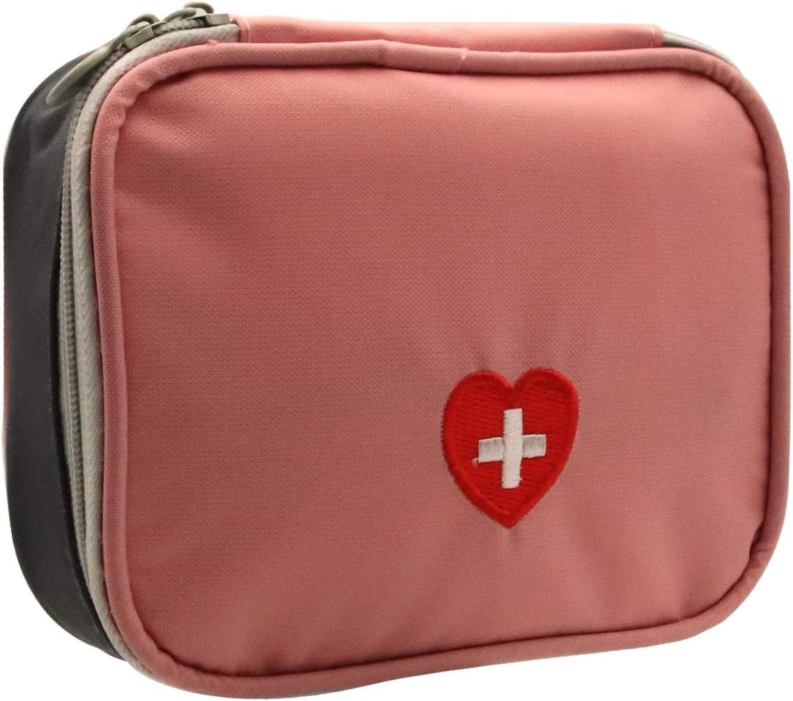 First Aid Kit Emergency Survival Bag Medicine Bag Medicine Package Emergency Package,Pink+Gray,2Pack