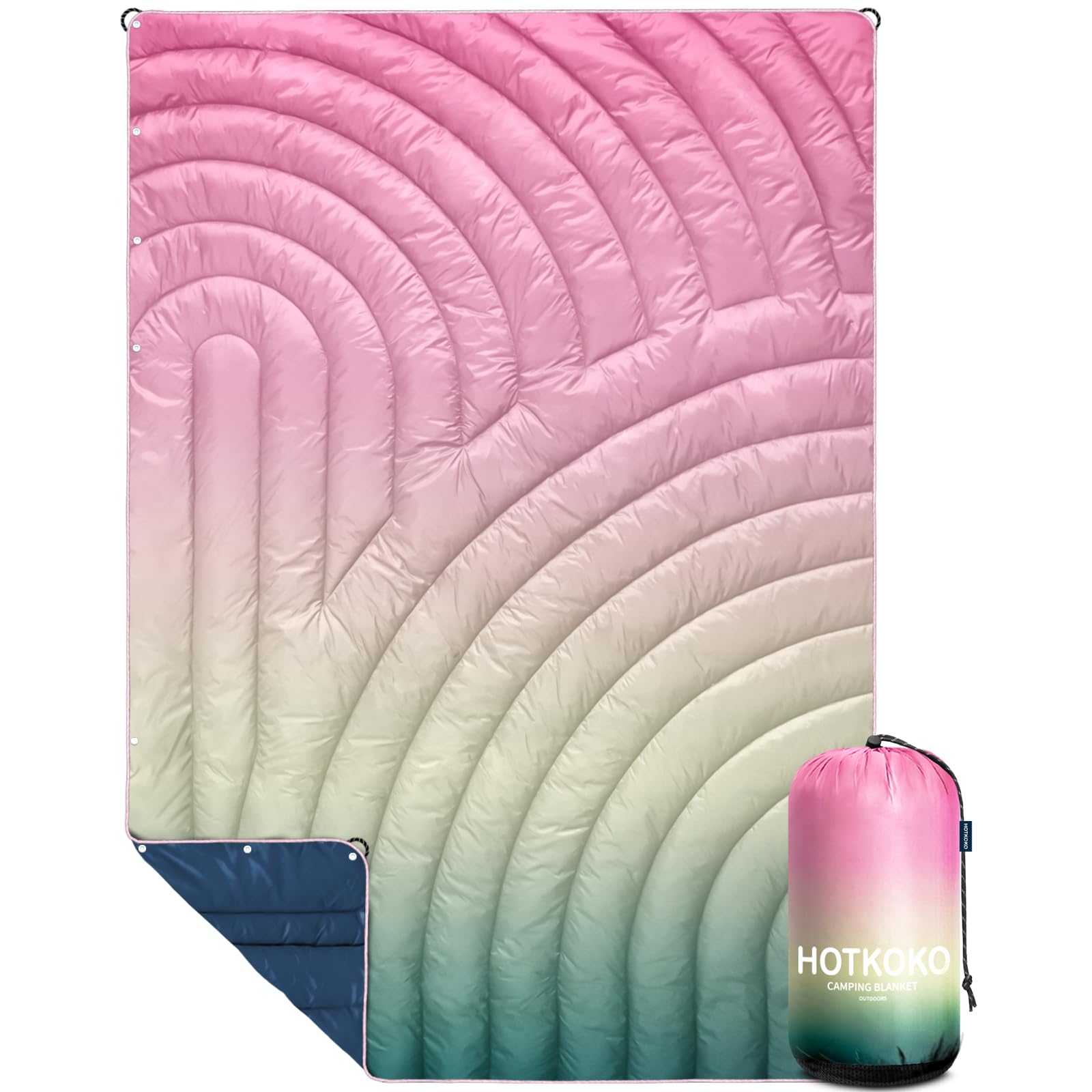 Photo 1 of hotkoko Mini Camping Blanket, Lightweight Down Alternative Puffy Blanket Packable Outdoor Blanket for Camping, Traveling, Stadium, Hiking, Picnics